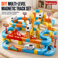 KZHM Ensemble de jouets de train à rail magnétique électrique en gros, jouets de construction DIY pour enfants, jouets éducatifs STEM Montessori