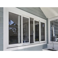 Ventana corredera de aluminio con diseño de parrilla de ventana de vidrio de aluminio arqueado superior