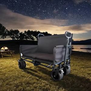 Carrello di nuovo stile Camp pieghevole grande capacità all'aperto carrello a mano da giardino campeggio traino carretto - Product Image 5