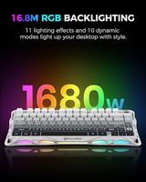 Teclado Mecánico Inalámbrico para Juegos Mercury K1 75 OEM ODM, Retroiluminación RGB, Montaje Gasket, Interruptores Lineales Intercambiables en Caliente, Sonido Cremoso K