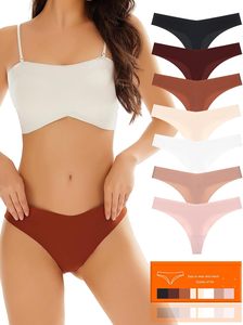 快適なシームレスジャージー生地のローライズTバックショーツ、女性用、通気性、ノーショーパンティー、プレーンスタイル、ウエストロゴ入りGストリング - Product Image 2
