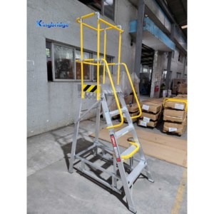 Di động nhôm hồ sơ thang <span class=keywords><strong>5</strong></span> bước với nền tảng làm việc với tay vịn kho bước thang, để sử dụng trong nhà/ngoài trời - Product Image 6