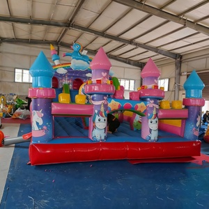 Château <span class=keywords><strong>gonflable</strong></span> à thème <span class=keywords><strong>licorne</strong></span> avec double toboggan, <span class=keywords><strong>structure</strong></span> de saut en PVC de qualité commerciale pour les fêtes d'enfants et les parcs d'attractions - Product Image 4