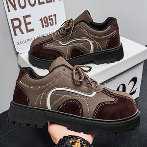 Zapatillas de moda punk de estilo británico retro para hombre, con aumento de altura y diseño de empalmes, informales y de estilo avanzado, novedad primavera 2026 - Product Image 1