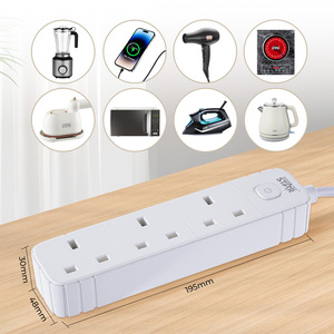 WINNING STAR ST-1083 - Regleta de alimentación de escritorio tipo UK de 2 m, 10 A, 2500 W de corriente nominal, 3 tomas de CA - Product Image 4