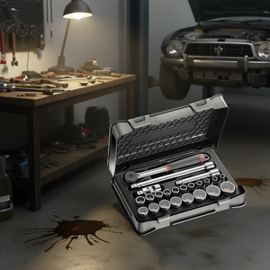 Juego de llaves de vaso de 606 1/2 pulgadas con trinquete y extensiones para reparación automotriz - Product Image 3