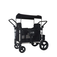 JXB 4 quatre places Quad Wagon avec harnais à 5 points chariots pliables enfants poussette
