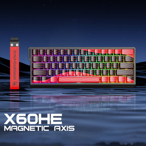 X60basnake X60HE 8K <span class=keywords><strong>3</strong></span> modu kablosuz BT 2.4G kablolu düşük gecikme PBT <span class=keywords><strong>Keycaps</strong></span> oyun manyetik anahtarı klavye - Product Image 1