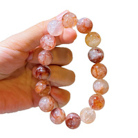 Bracelet en fleurs de gomme rouge naturelle à gros grains de 12 mm - collier à perles rondes à boucle unique - design tendance et unique pour femmes
