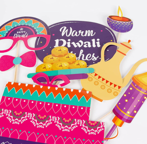 Indien hindou Rangoli Diya Ganesha paon heureux Diwali papier <span class=keywords><strong>Photo</strong></span> accessoires cadres bannières Kit pour Festival des lumières fête décor - Product Image 5