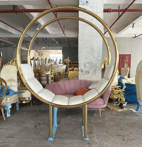 Silla de espera de ocio con respaldo alto de cuero terciopelo asiento de <span class=keywords><strong>amor</strong></span> de lujo moderno para 2 personas - Product Image 3