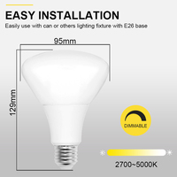 Ampoule LED BR30 pour projecteur, homologuée UL ETL, 8W 9W 120V, dimmable, culot E26