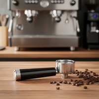 Kit entonnoir pour machine à expresso noir en PP, aluminium moulé sous pression poli, tasses filtrantes en acier inoxydable 304, double 14g
