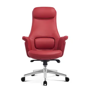 Silla de oficina ejecutiva giratoria reclinable giratoria de masaje ergonómico de cuero de lujo de fabricación china