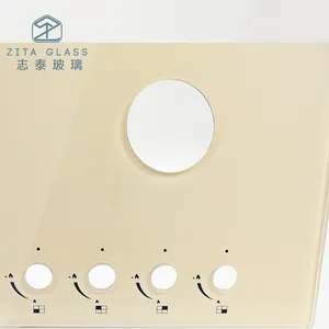 Factory Price 6mm 7mm Kitchen Cooker Top Tempered Cnc Drilling Silk Screen Printing Glass For Gas Stove With 3 Burner