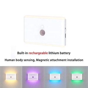 Motion <b>Sensor</b> RGB LED Night <b>Light</b> USB Rechargeable Colorful Ambient Lamp Smart Wireless Wall Mounted Bedroom - Product Image 1