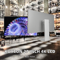Moniteur de jeu LCD Kuycon 27 pouces en alliage d'aluminium avec écran IPS, résolution 4K, fréquence de rafraîchissement de 144 MHz, neuf pour PC de bureau