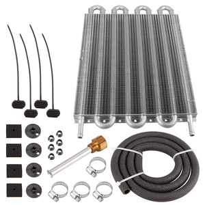Noyau d'intercooler RASTP 4 rangées en aluminium avec colliers de serrage et kit de montage pour amélioration des performances - Product Image 1