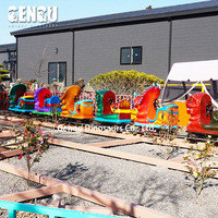 Mignon petit train de dinosaures en métal d'intérieur pour les enfants pour les lieux publics comme les centres commerciaux, les aéroports, les garderies et les jardins d'enfants