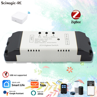 AC 85-250V Universal 2-Channel Zigbee Smart Switch Bekerja dengan Tuya Dry Contact Relay Breaker untuk Otomasi Rumah.