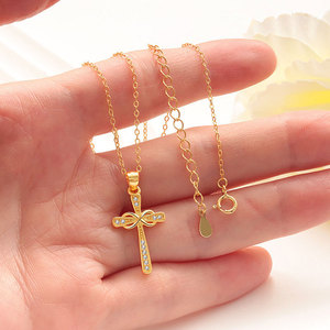 Collana da Donna alla Moda con Ciondolo a Croce a 8 Caratteri Simbolo dell'<span class=keywords><strong>Amore</strong></span> Infinito, in Rame Geometrico con Diamanti, Versatile, Regalo - Product Image 4