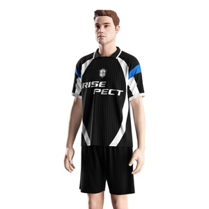 Maillot de football avec col polo à insert triangulaire, zones anti-humidité et tissu à séchage rapide pour une performance optimale le jour du match - Product Image 2
