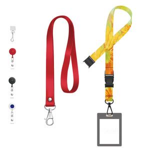 Polyester Material Customized Full Color Printing Neck Lanyards With Plastic Id Card Holder Sublimation Neck Polyester Lanyard