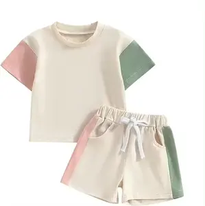 Wholesale Unisex Toddler Boy Girl Casual Children's Wear T-shirt Trousers 2 Pieces Clothes Sets