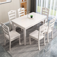 Ensemble de salle à manger en bois massif Formwell avec 4 ou 6 chaises Design classique, simple et moderne, adapté à la salle à manger et à la cuisine