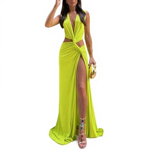 <span class=keywords><strong>King</strong></span> Mcgreen Star Abito Lungo Sexy con Scollo a V Profondo e Spacco, Outfit Estivo per Donne, Elegante Vestito Asimmetrico per Vacanze - Product Image 1