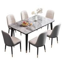 Italienischer Stil Anpassbarer Esstisch aus Schieferplatten Luxuriös Modern Schlicht für Kleine Wohnungen Rechteckiger Schiefertisch