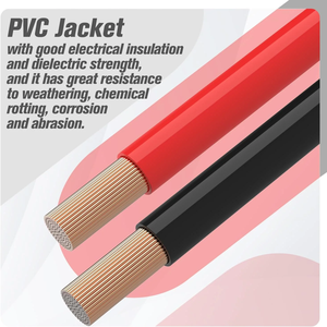 New DAIER 4 AWG 12V Silicone <b>Battery</b> Power Inverter Cable 4FT 3/8" Lug Pure Copper Replacement Cables for Solar Automotive - Product Image 5