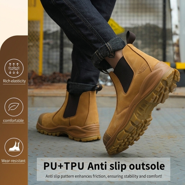 Low-priced High-quality Rubber Outsole Steel Toe Safety Boots Work Shoes Mens Fashion Work Boots Green Steel Toe Safety Boots