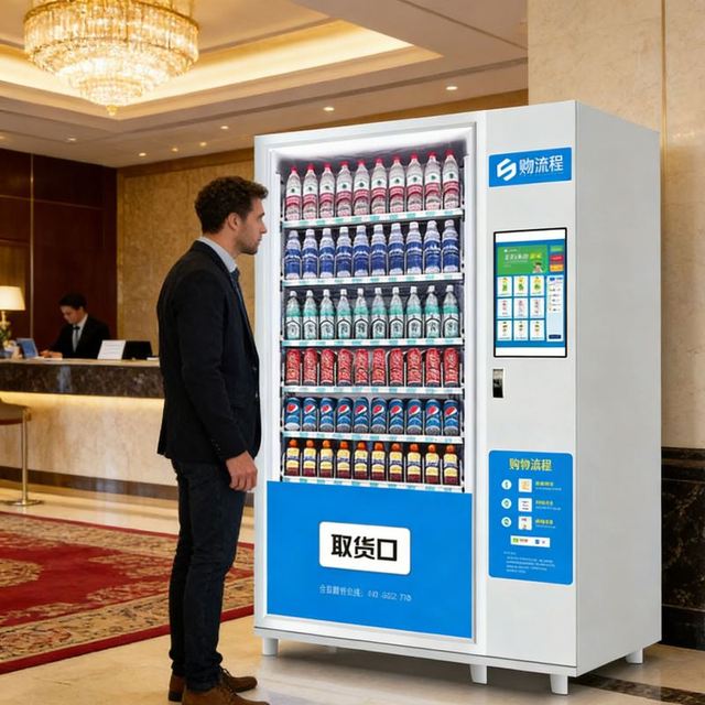 Newly Designed Automatic Snack Cold Drink Vending Machine Beverage Vending Machine LCD Touch Screen Accepts Coin Token QR Code