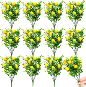 New Arrival Plastic Artificial Lemon Branches Yellow Faux Lemons Eco-Friendly Outdoor Kitchen Home Spring <strong>Summer</strong> <strong>Decor</strong> - Product Image 2