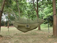 Parachute Double Camping Moustiquaire Hamac avec Corde et Mousquetons Extérieur Nylon Portable Hamac