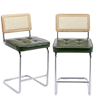 Chaises d'appoint capitonnées en similicuir PU de style Mid-Century Modern avec pieds en métal pour salle à manger, cuisine, bar, appartement, salle de bain, salle de sport, hall d'entrée
