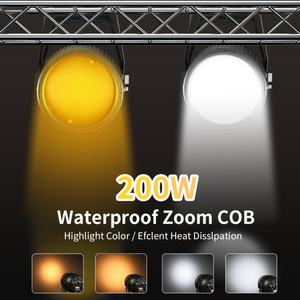 Fabricante de Iluminación AICPOSE, Luz Par COB con Zoom de 200W a Prueba de Agua para Fiestas, Bodas y Eventos, Luz Par LED COB - Product Image 2