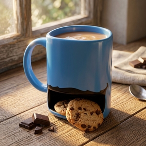 Tazza in Ceramica Personalizzata con Occhi Mobili e Faccia Divertente, Colore Blu - Product Image 5