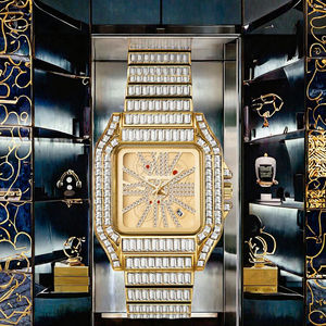 Reloj de Lujo de Alta Calidad, Cuadrado, Analógico, Dorado, con Diamantes, para Hombre, Brillante, Estilo Hip Hop, Totalmente Cubierto de Diamantes, Movimiento Citizen, Último Modelo - Product Image 3