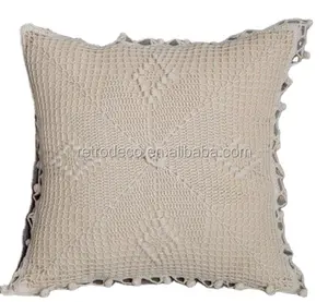 Handmade crochet hook pillowcase lace cushion cover country style pillow covers indoor