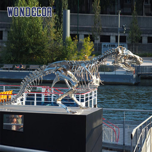 WONDECOR giardino esterno metallo acciaio inossidabile dinosauro scheletri scultura statua in osso - Product Image 3