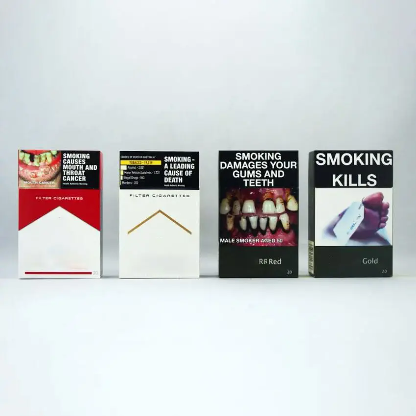 Caja de embalaje de cigarrillos de tabaco, paquete liso de cartón impreso personalizado