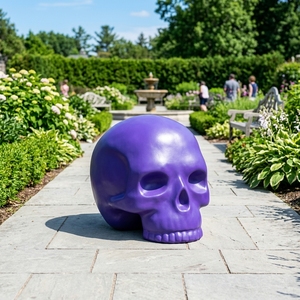 Escultura de Cabeza de Esqueleto Gigante Personalizada de Fibra de Vidrio, Estatua Grande de Huesos de FRP con Ojos LED para Decoración de Centros Comerciales en Halloween - Product Image 6