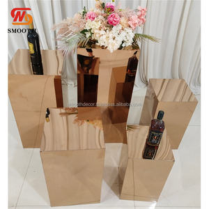 SMOOTH Birthday Decoration <b>Gold</b> Iron & Stainless Steel Cylinder <b>Mirror</b> Design Cake <b>Stand</b> 50cm/70cm/90cm Sizes Dessert Table - Product Image 2