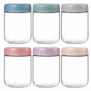 Frascos de Vidrio de 16 oz para Almacenamiento de Alimentos con Tapas Herméticas, Frascos de Boca Ancha Tipo Mason para Avena, Yogur, Bocadillos, Ensaladas, OEM, ODM Disponibles - Product Image 1