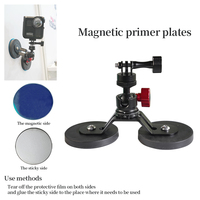 Base de montage magnétique pour caméra avec mini rotule, revêtement en caoutchouc super résistant, aimant avec goujon fileté mâle 1/4-20 pour appareils photo