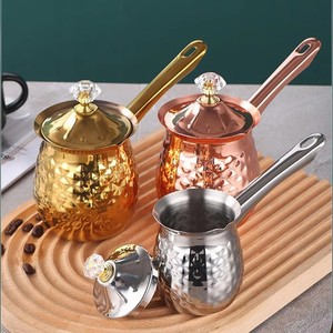 Cafetera turca, cafetera martillada, calentador de leche, olla para derretir Mantequilla de acero inoxidable con pico, Mini sartén para derretir Chocolate - Product Image 5