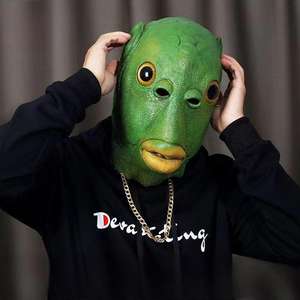 재미있는 녹색 물고기 머리 현실적인 친환경 라텍스 마스크-할로윈 및 코스프레를위한 풀 페이스 소프트 라텍스 의상 - Product Image 3