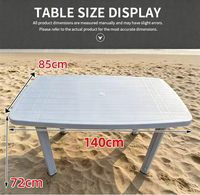 Table de jardin carrée en plastique polypropylène écologique résistante aux UV, blanche, pour pique-nique, stand alimentaire, événement de bière
